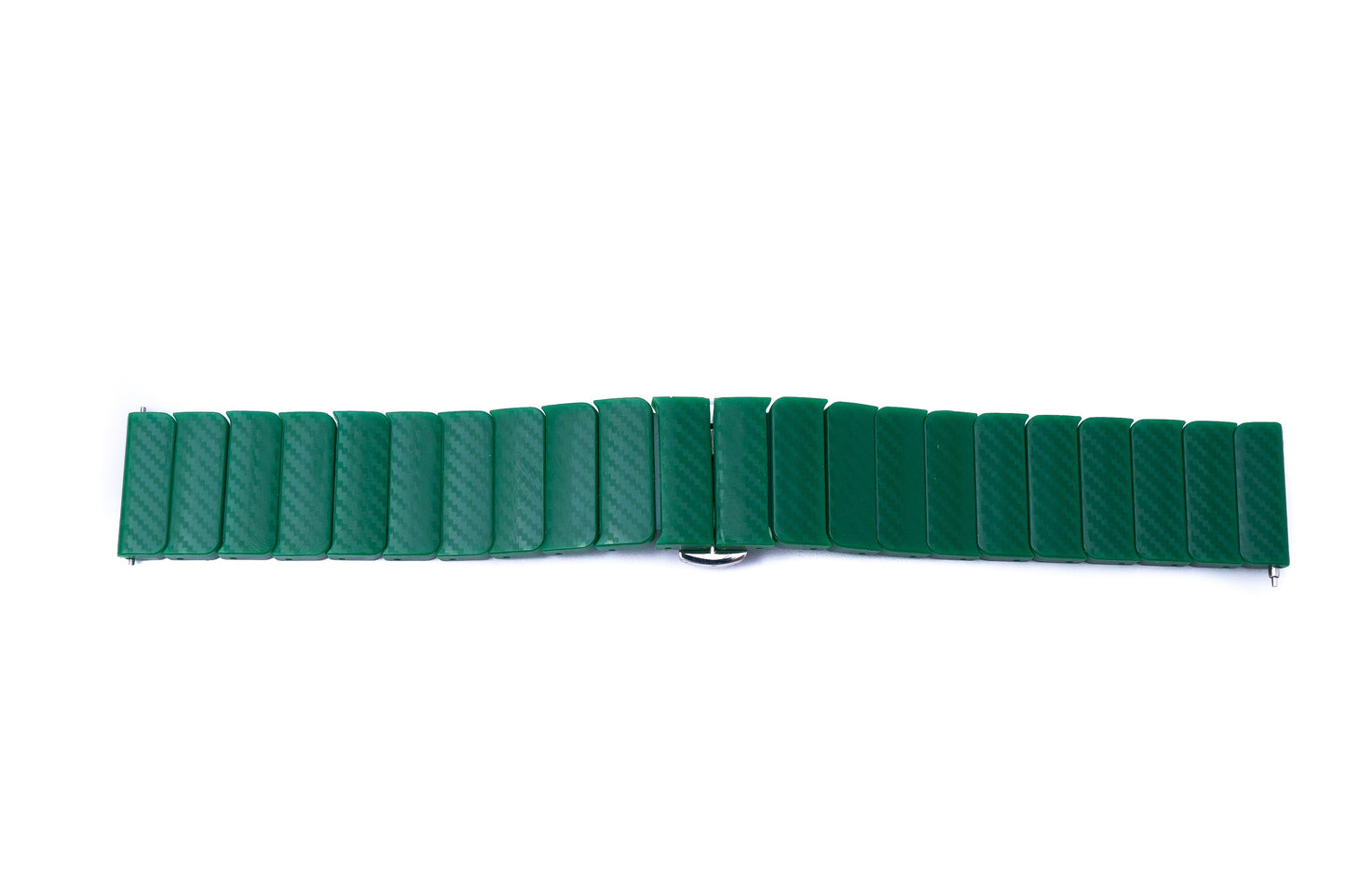 SYSTEM-S Armband 20 mm aus PC mit Butterfly Faltschließe für Smartwatch in Grün