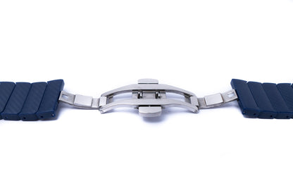SYSTEM-S 20 mm PC strap with butterfly clasp for Smartwatch in blue
