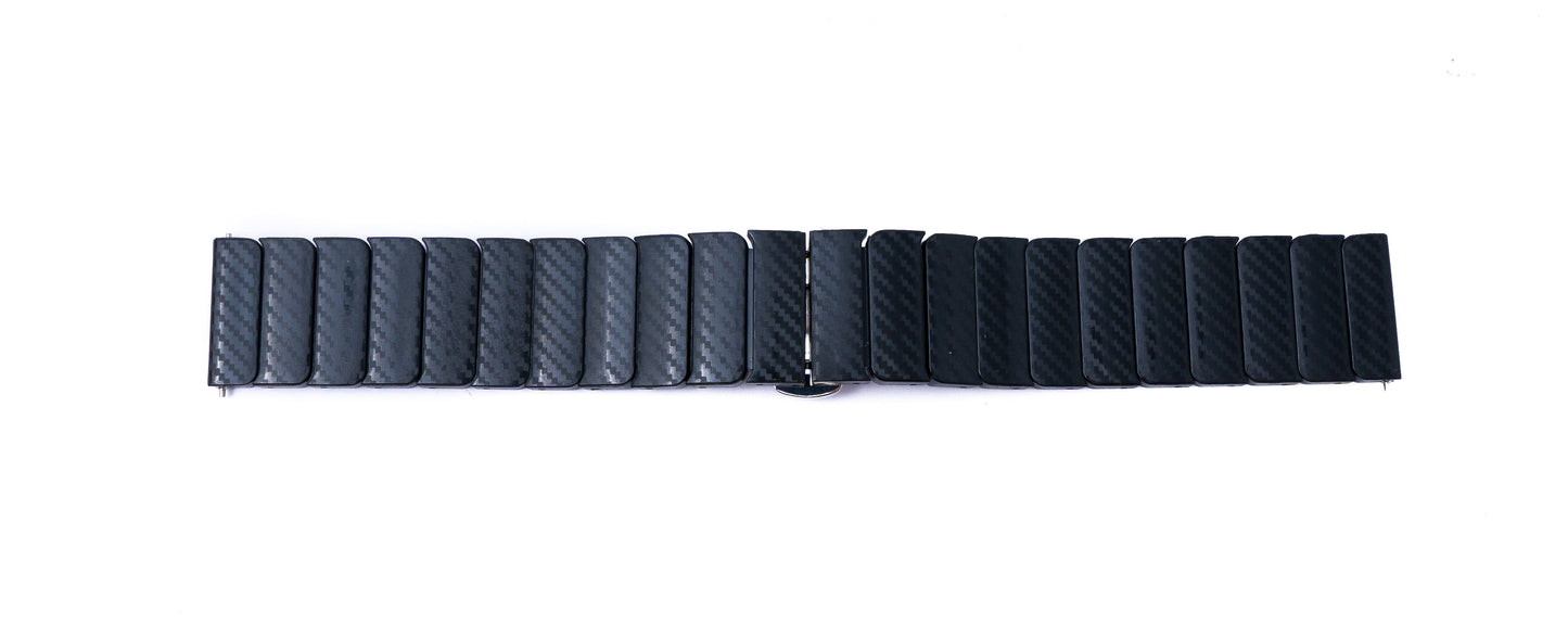 SYSTEM-S Armband 20 mm aus PC mit Butterfly Faltschließe für Smartwatch in Schwarz