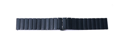 SYSTEM-S Armband 20 mm aus PC mit Butterfly Faltschließe für Smartwatch in Schwarz