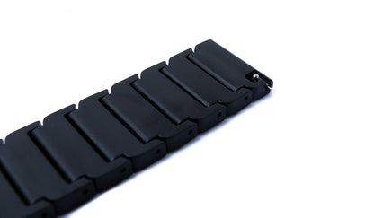 SYSTEM-S Armband 20 mm aus PC mit Butterfly Faltschließe für Smartwatch in Schwarz