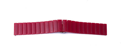 SYSTEM-S Armband 20 mm aus PC mit Butterfly Faltschließe für Smartwatch in Rot