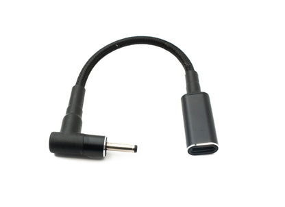 SYSTEM-S DC 20V cable 15 cm 3.0 x 1.1 male to USB 3.1 Type C female braided angle