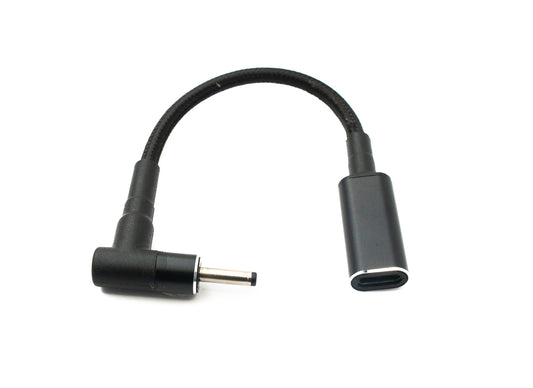 SYSTEM-S DC 20V cable 15 cm 3.0 x 1.1 male to USB 3.1 Type C female braided angle
