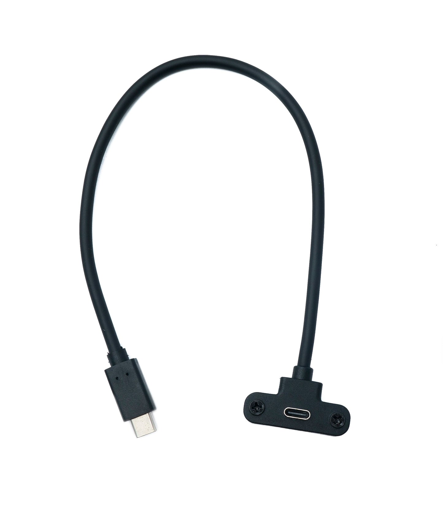 SYSTEM-S USB 3.1 Gen 2 Kabel 30 cm Typ C Stecker zu Buchse Flat Panel Mount 10 Gbit/s 100W