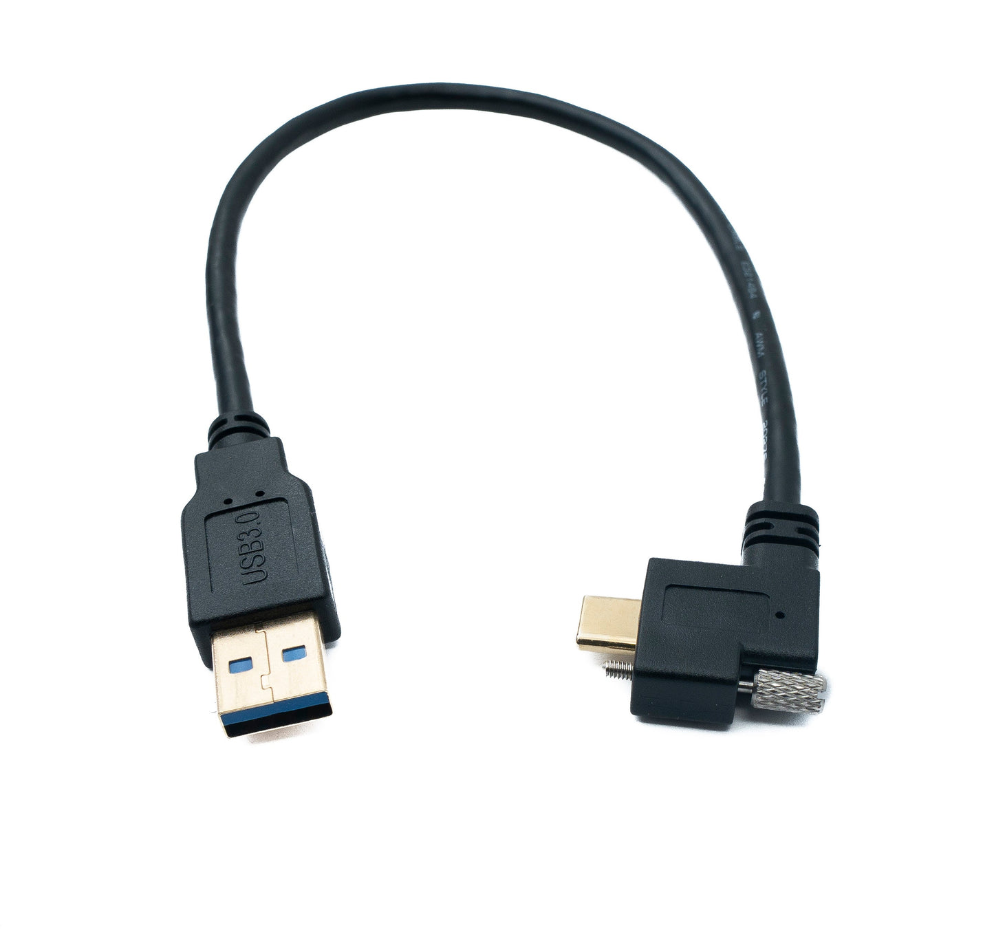 SYSTEM-S USB 3.1 cable 30 cm Type C plug to 3.0 A plug angled left right angled