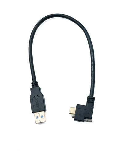 SYSTEM-S USB 3.1 cable 30 cm Type C plug to 3.0 A plug angled left right angled
