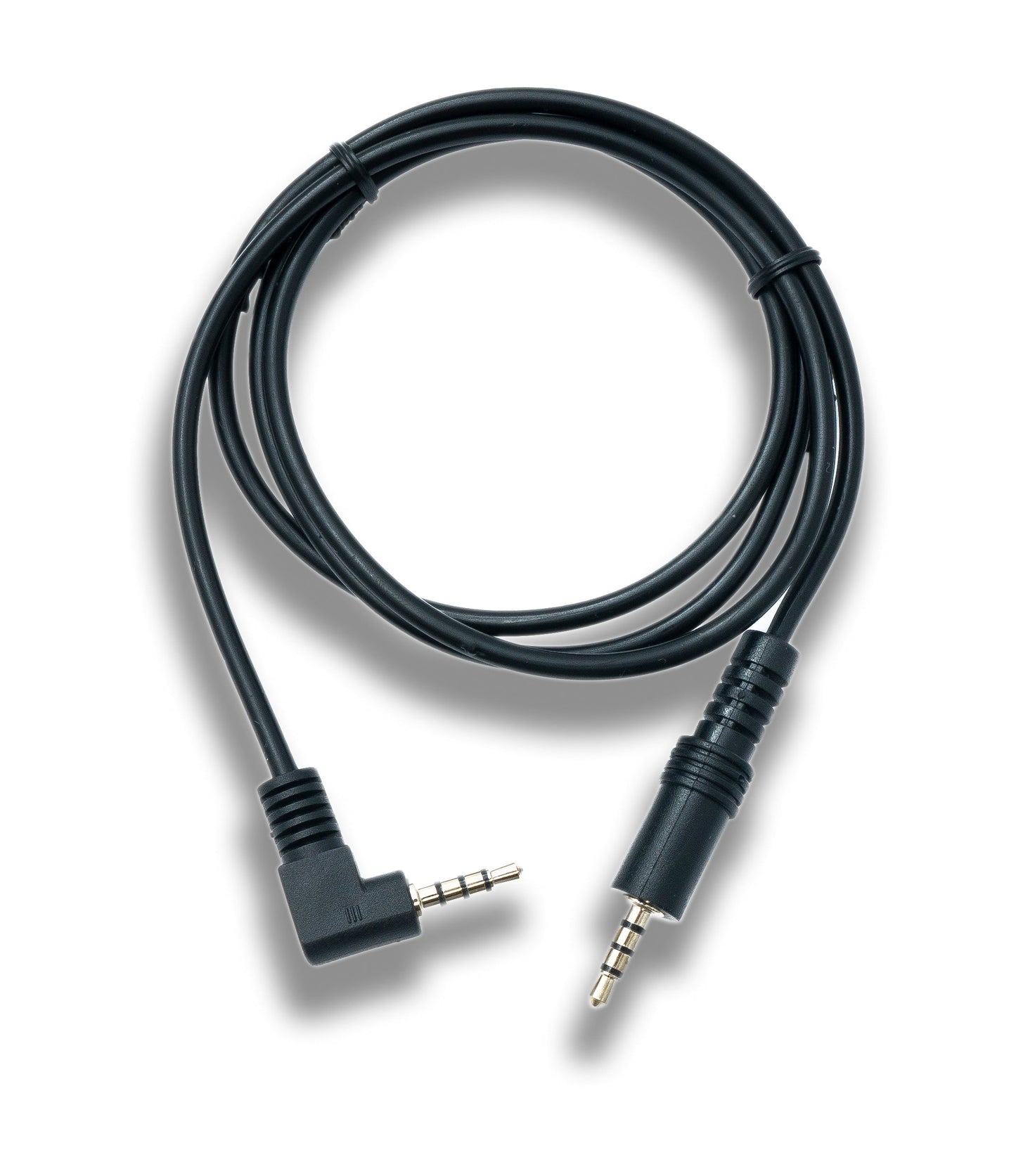 SYSTEM-S Audio Klinke Kabel 100 cm 3,5 mm TRRS Stecker zu Stecker Winkel AUX Schwarz