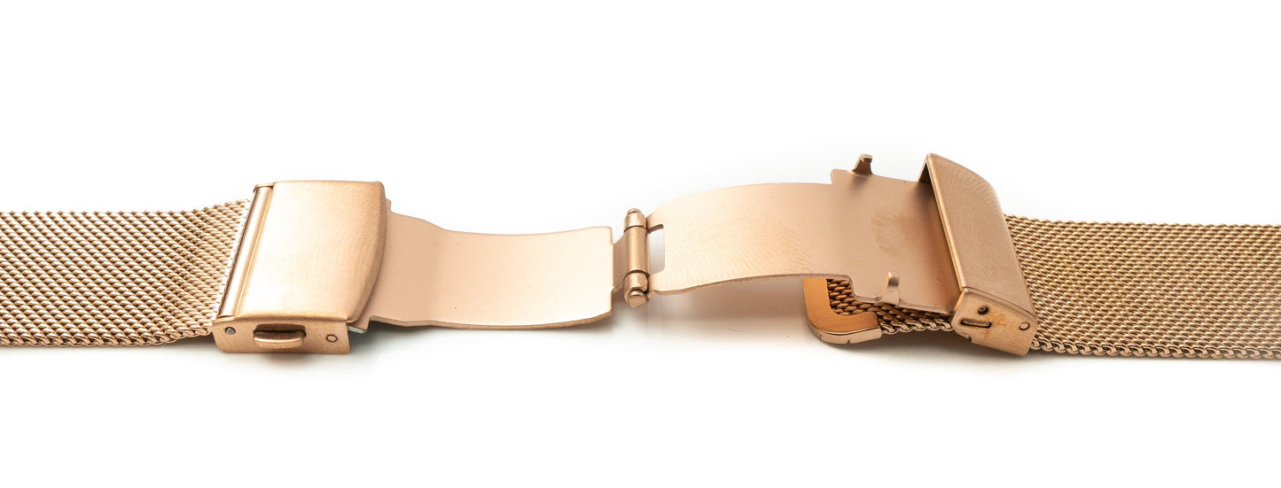 SYSTEM-S Armband Milanaise aus Metall für Fitbit Versa 1 2 Lite Smartwatch in Gelb
