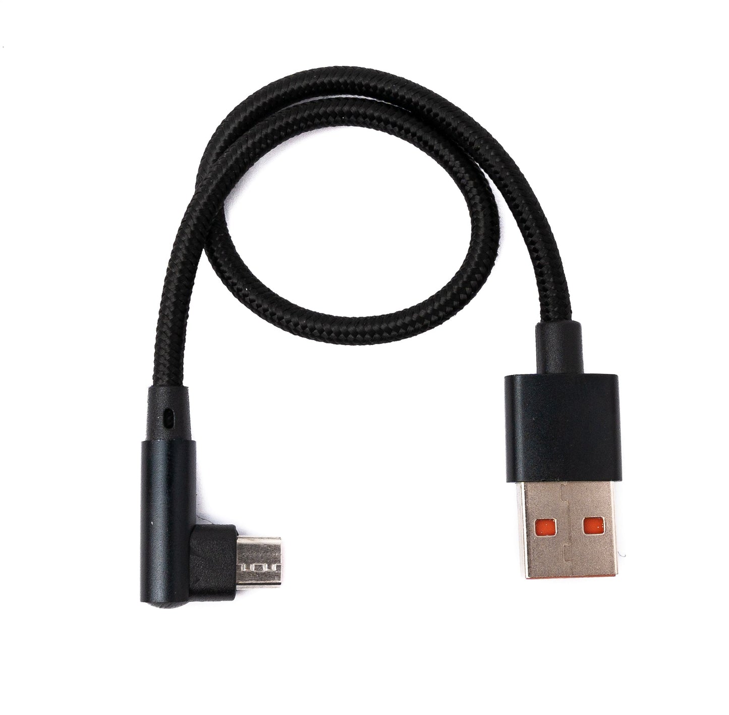 SYSTEM-S USB 2.0 Micro B cable 25 cm male to 2.0 A male angled braided 480 Mbit/s