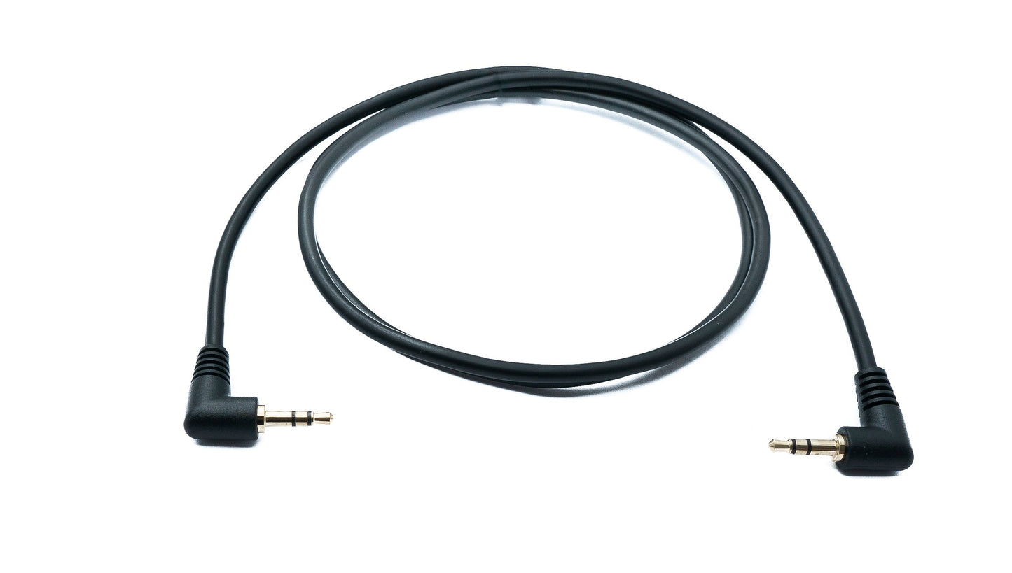 SYSTEM-S Audio Klinke Kabel 100 cm 3,5 mm 3 polig Stecker zu Stecker Winkel AUX