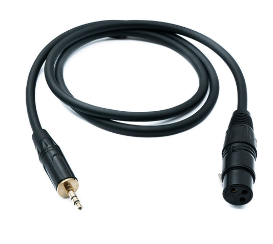 SYSTEM-S Audio XLR Kabel 100 cm 3 polig Buchse zu Klinke AUX 3,5 mm 3 polig TRS Stecker