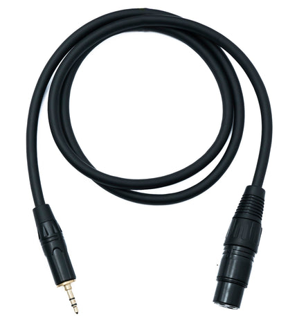 SYSTEM-S Audio XLR Kabel 100 cm 3 polig Buchse zu Klinke AUX 3,5 mm 3 polig TRS Stecker