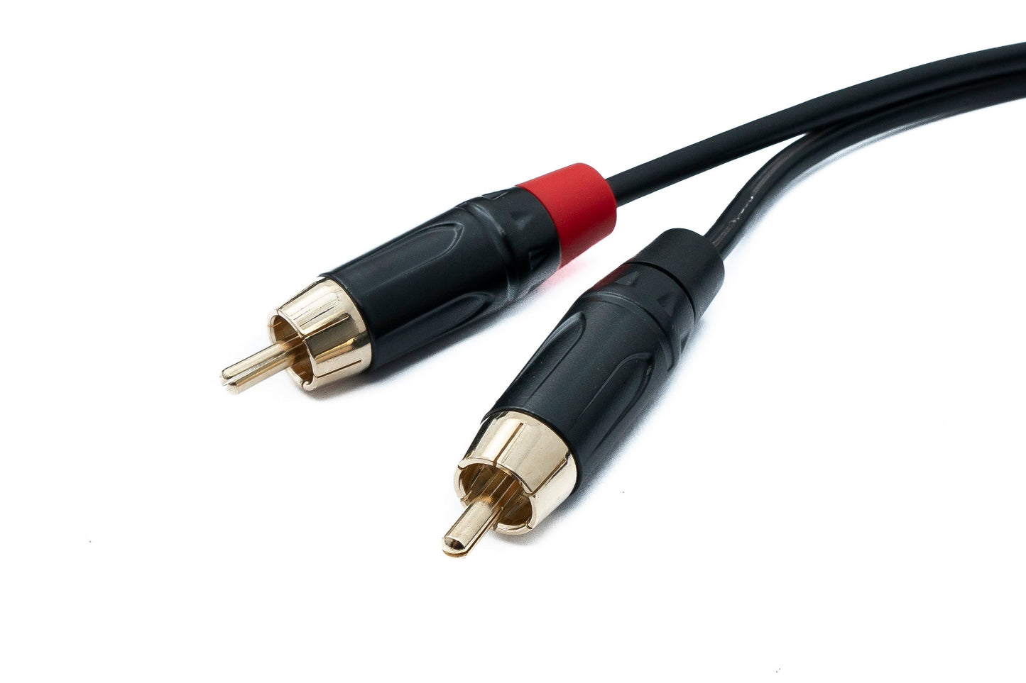SYSTEM-S Audio Cinch 2 RCA Kabel 100 cm 2 polig Stecker zu Stecker in Schwarz