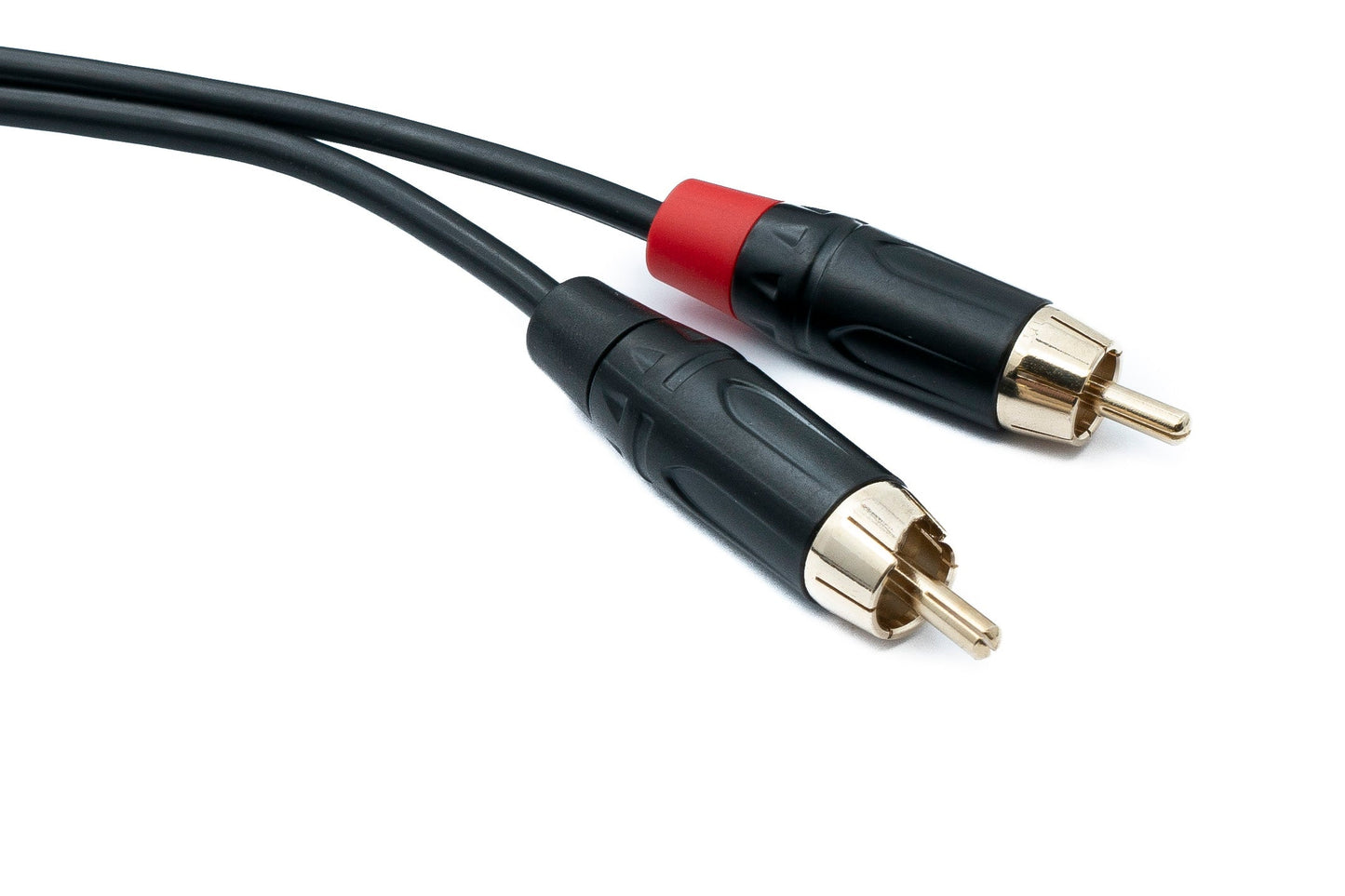 SYSTEM-S Audio Cinch 2 RCA Kabel 100 cm 2 polig Stecker zu Stecker in Schwarz