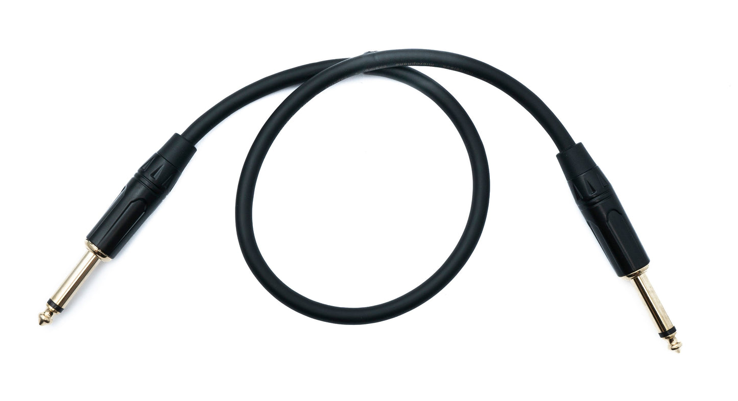 SYSTEM-S Audio Klinke Kabel 50 cm 6,35 mm 2 polig Stecker zu Stecker AUX