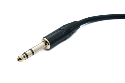 SYSTEM-S Audio Y Klinke Kabel 100 cm 1x 6,35 mm 2 polig Stecker zu 2x Stecker AUX