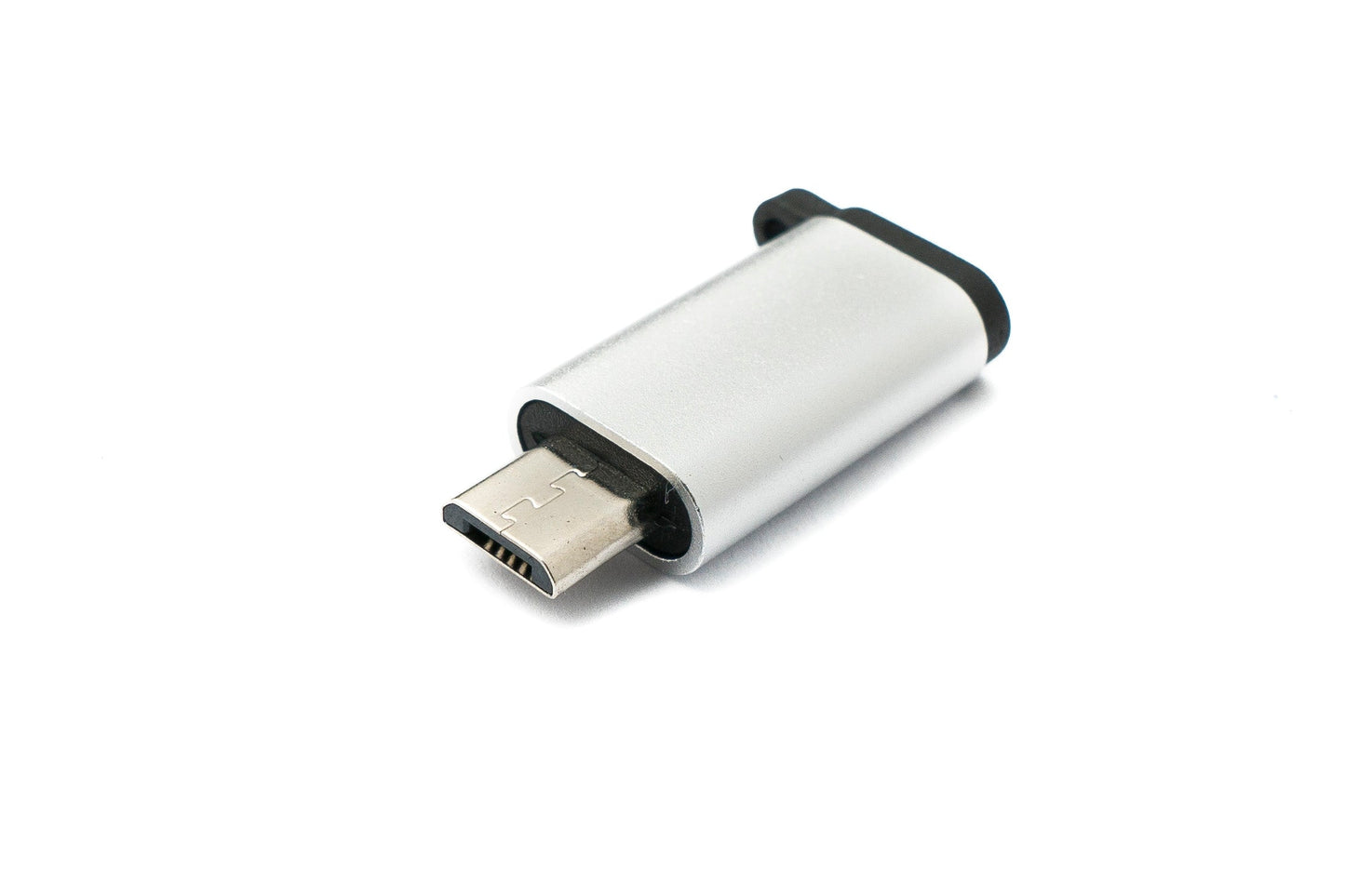 SYSTEM-S USB 3.1 Adapter Typ C Buchse zu 2.0 Micro B Stecker Schlaufe in Anthrazit