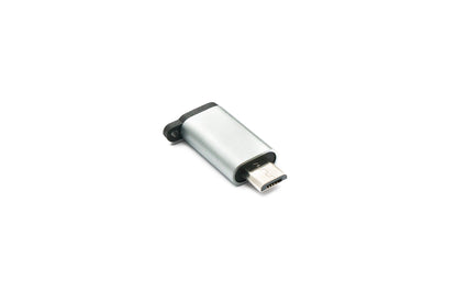 SYSTEM-S USB 3.1 Adapter Typ C Buchse zu 2.0 Micro B Stecker Schlaufe in Grau
