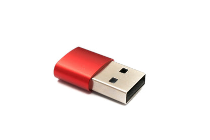 SYSTEM-S USB 3.1 Adapter Typ C Buchse zu 2.0 Typ A Stecker in Rot