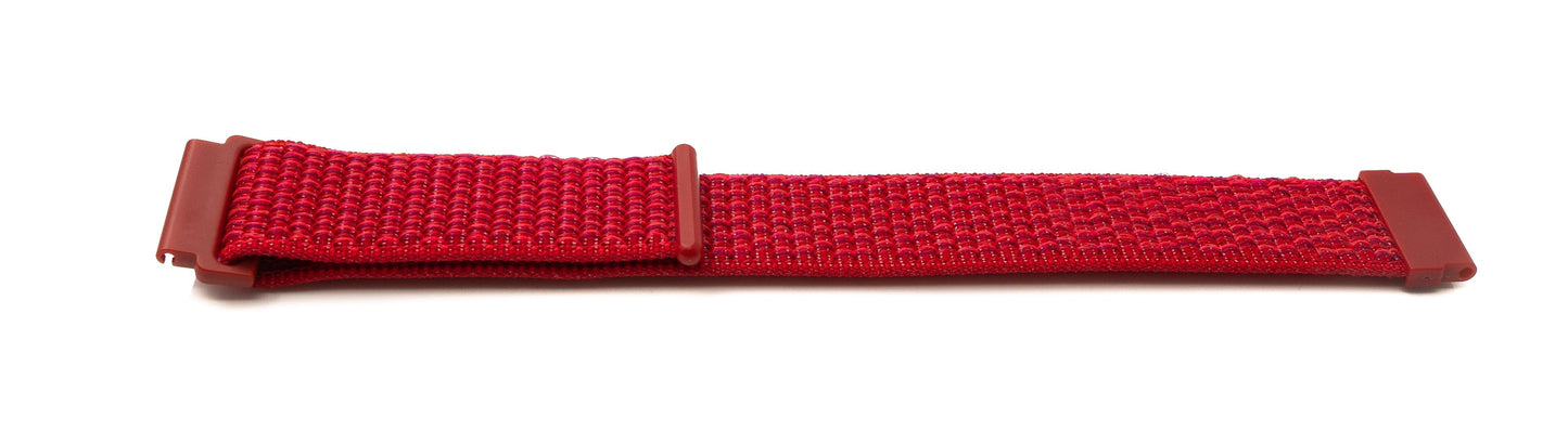 SYSTEM-S Armband 22 mm aus Nylon für Fitbit Versa 2 1 Lite in Rot
