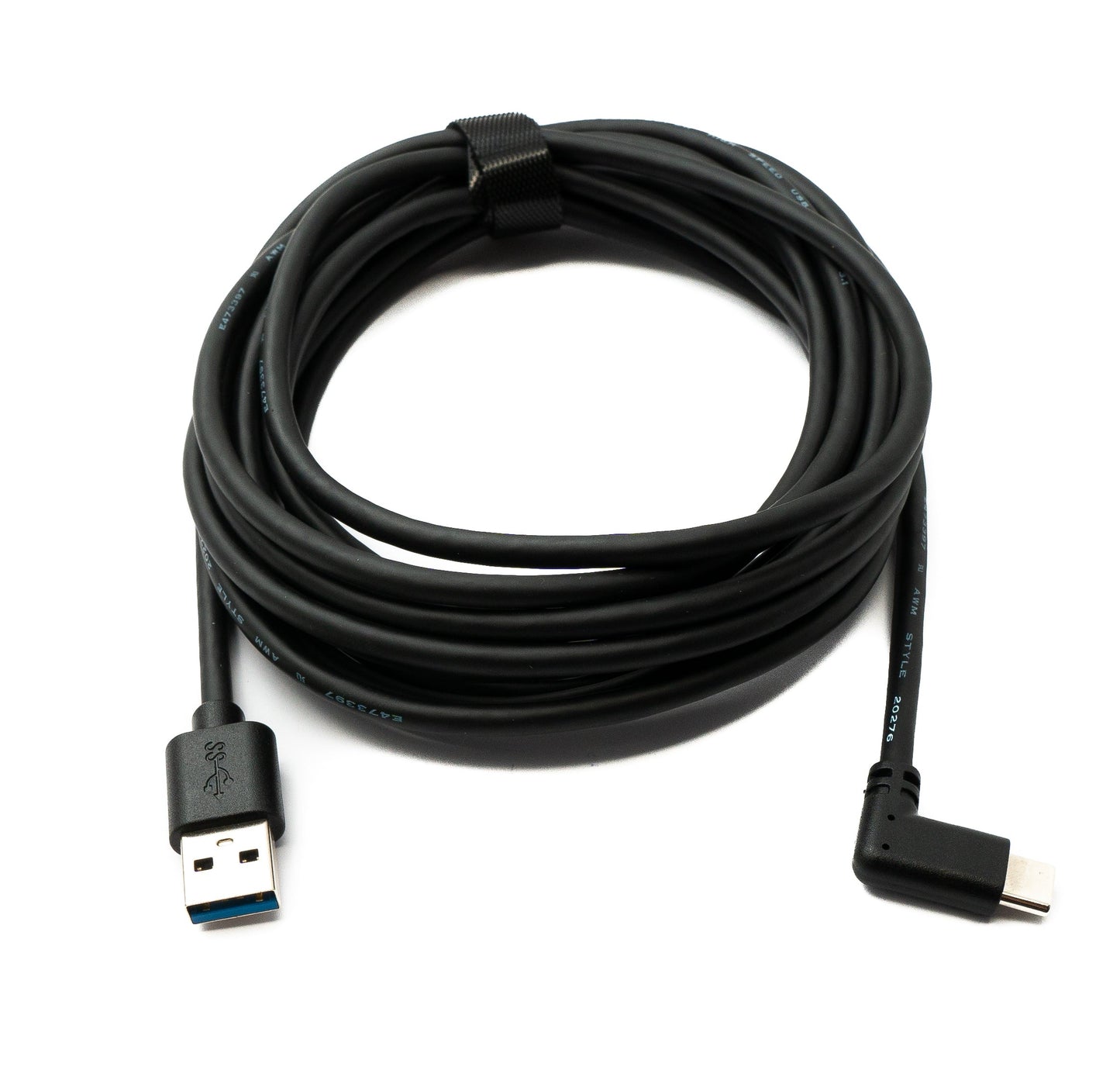 SYSTEM-S USB 3.2 Gen 1 Kabel 4m Typ C Stecker zu 3.0 Typ A Stecker Winkel Schwarz