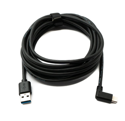 SYSTEM-S USB 3.2 Gen 1 Kabel 4m Typ C Stecker zu 3.0 Typ A Stecker Winkel Schwarz
