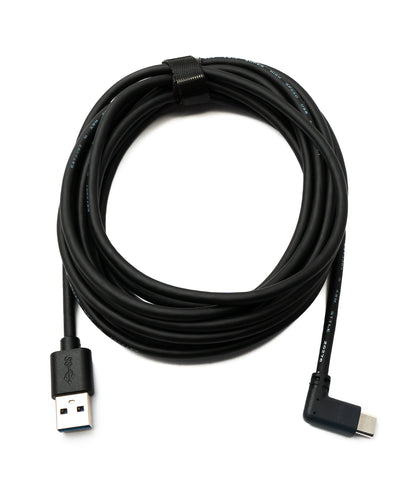 SYSTEM-S USB 3.2 Gen 1 Kabel 4m Typ C Stecker zu 3.0 Typ A Stecker Winkel Schwarz