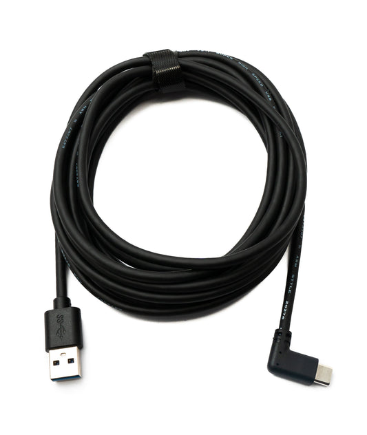 SYSTEM-S USB 3.2 Gen 1 Kabel 4m Typ C Stecker zu 3.0 Typ A Stecker Winkel Schwarz