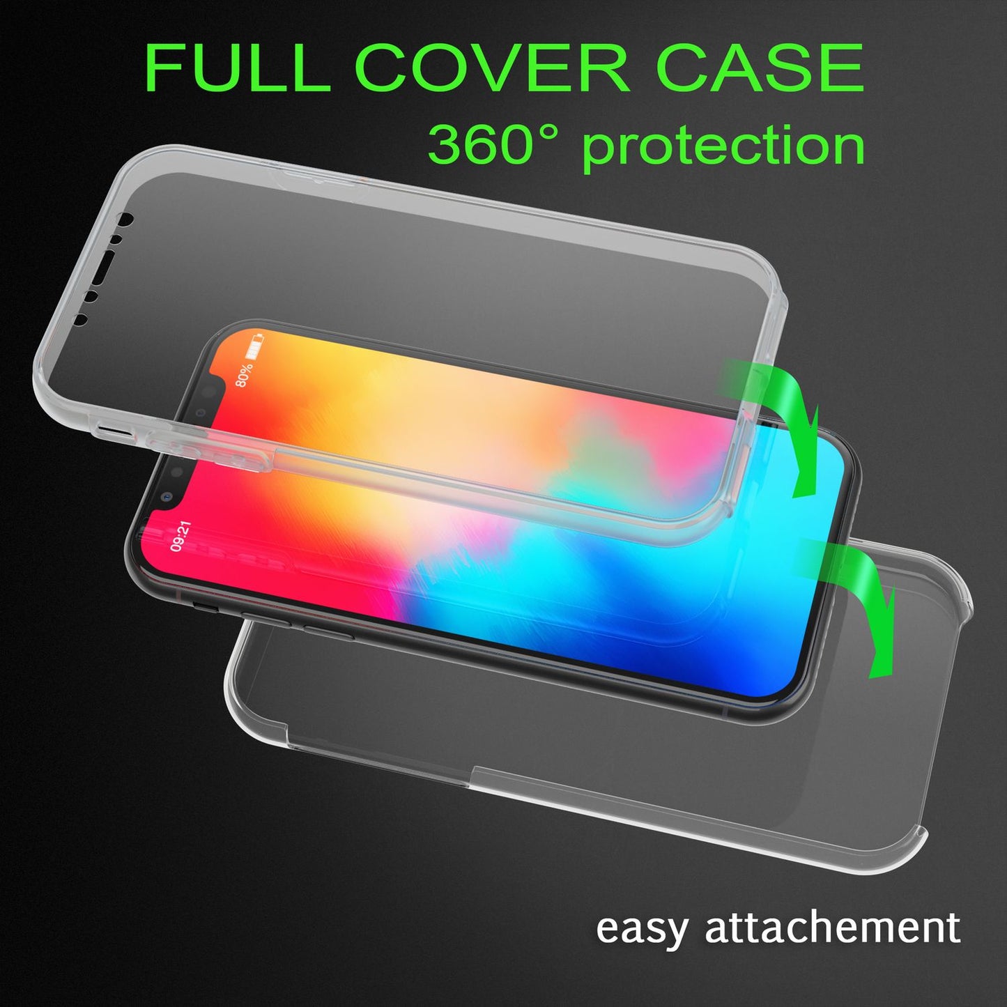 NALIA 360° Hülle für iPhone XS Max – Vorne & Hinten Schutz – 360GUARD (Full-Body Case) – Marke aus Berlin