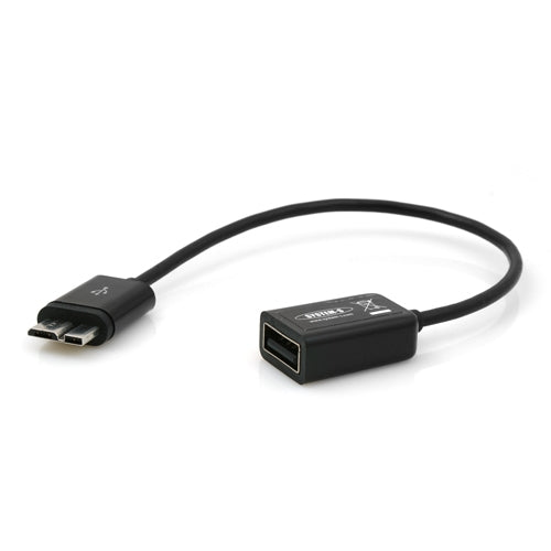 System-S Short Micro USB 3.0 On-The-Go Host Cable OTG Cable Host Data Cable 17 cm in Black for Samsung Galaxy Note 3