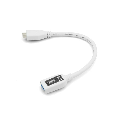 System-S Micro USB 3.0 OTG Host Adapter Kabel (USB A Host zu Micro-B Stecker) in Weiß für Samsung Galaxy Note 3 20 cm
