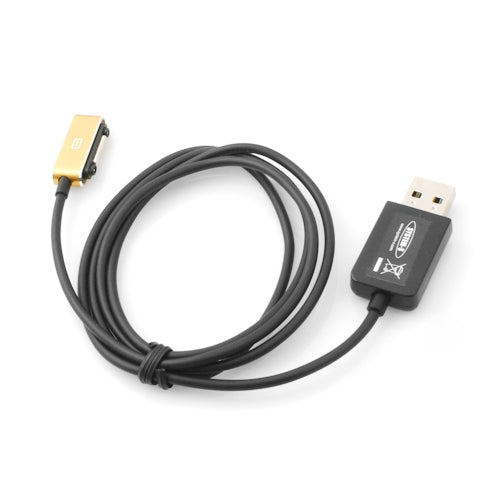 System-S Magnetic Plug USB Cable with LED Charging Lamp for Sony Xperia Z1 Xperia Z2 Compact in Gold Color