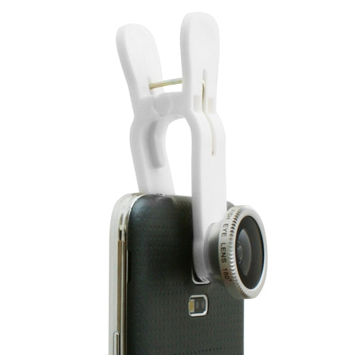 System-S Clip-on-Klammer Fischauge Fisheye Linse Weitwinkel und Makro Objektiv Set für Smartphone Handy Tablet PC