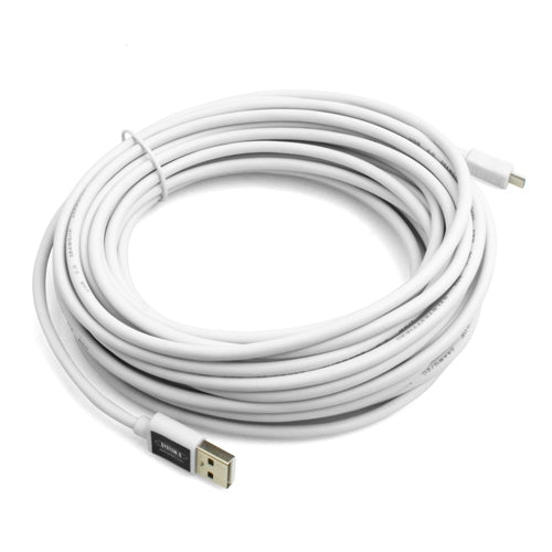 SYSTEM-S 10 m Micro USB cable charging cable in white