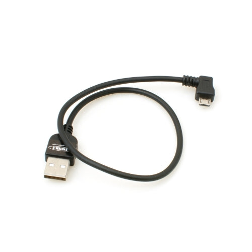 System-S Micro USB 2.0 Kabel gewinkelt 90 grad Winkelstecker (links/male) Datenkabel und Ladekabel 30 cm