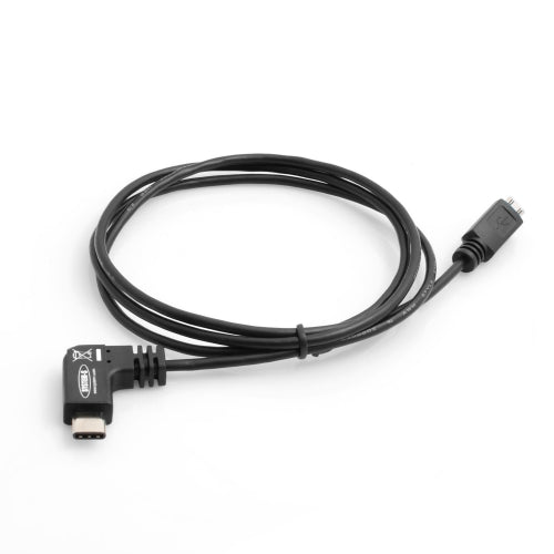 System-S USB 3.1 Type C (male) Winkelstecker 90° gewinkelt zu USB 2.0 Micro B (male) Kabel Verlängerung 100 cm