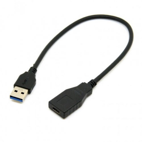 System-S USB 3.1 Type C (female) zu USB 3.0 Type A (male) Datenkabel Ladekabel Kabel Verlängerung 30 cm