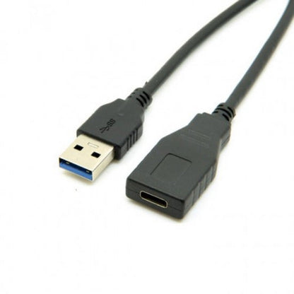 System-S USB 3.1 Type C (female) zu USB 3.0 Type A (male) Datenkabel Ladekabel Kabel Verlängerung 30 cm