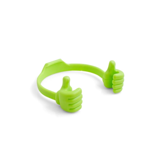 System-S Universal Table Stand Silicone Smartphone Holder Mobile Phone Stand Holder Flexible Thumbs Up for Smartphone and Tablet PC Green
