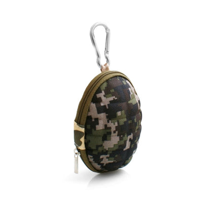 System-S Kopfhörer Schutztasche Hard Case Cover Schutz Aufbewahrungstasche Box mit Karabiner Pixel grün-camouflage