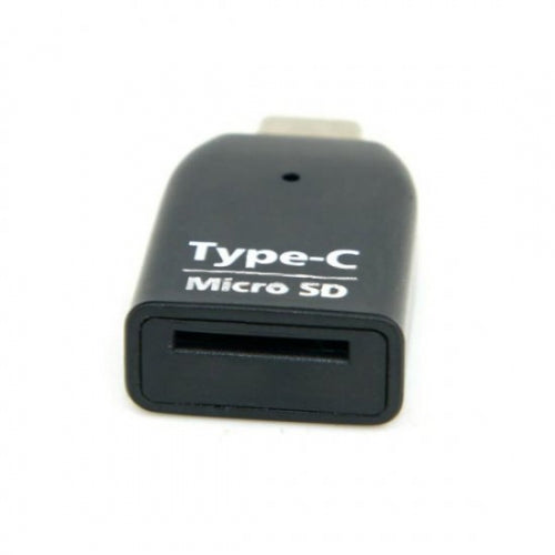 System-S Adapter USB 3.1 Typ C  für microSD / SDHC / SDXC / T-Flash Karten Leser Card Reader Mini Kartenlesegerät in Schwarz