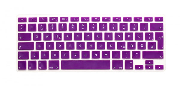 System-S Silicone Keyboard Cover QWERTZ German Keyboard Cover Protector for MacBook Pro 13" 15" 17" iMac MacBook Air 13" in Purple