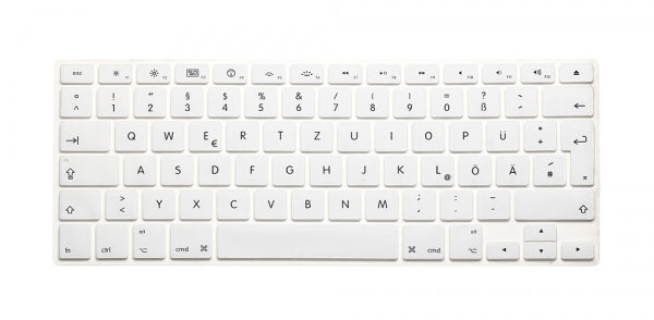 System-S Silicone Keyboard Protector QWERTZ German Keyboard Cover Protector for MacBook Pro 13" 15" 17" iMac MacBook Air 13" Color: Silver