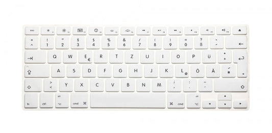 System-S Silicone Keyboard Protector QWERTZ German Keyboard Cover Protector for MacBook Pro 13" 15" 17" iMac MacBook Air 13" Color: Silver
