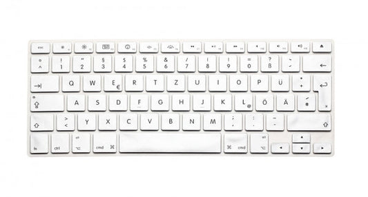 System-S Silikon Tastaturschutz Tastaturabdeckung QWERTZ Deutsche Tastatur Abdeckung Schutz für MacBook Pro 13" 15" 17" iMac MacBook Air 13" in Weiß