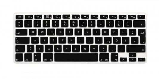 System-S Silicone Keyboard Cover QWERTZ German Keyboard Cover Protector for MacBook Pro 13" 15" 17" iMac MacBook Air 13" in Black