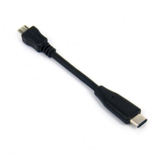 System-S USB Type C 3.1 to Micro USB 2.0 Host Adapter OTG On the Go Host Cable 10 cm in Black