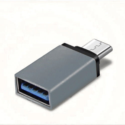 SYSTEM-S USB OTG On The Go Adapter USB Typ C 3.1 (male) zu USB A 3.0 (female) Konverter Adapter in Grau