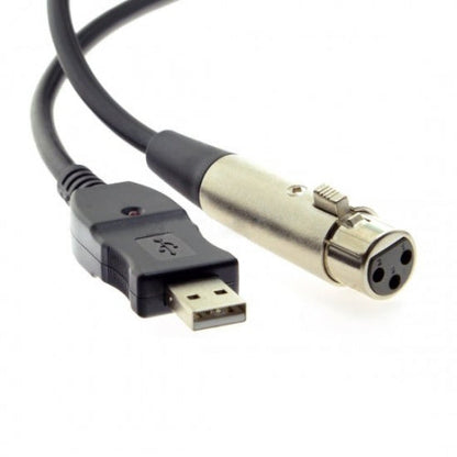 SYSTEM-S USB A (male) to 3pin XLR (female) microphone mic link cable 